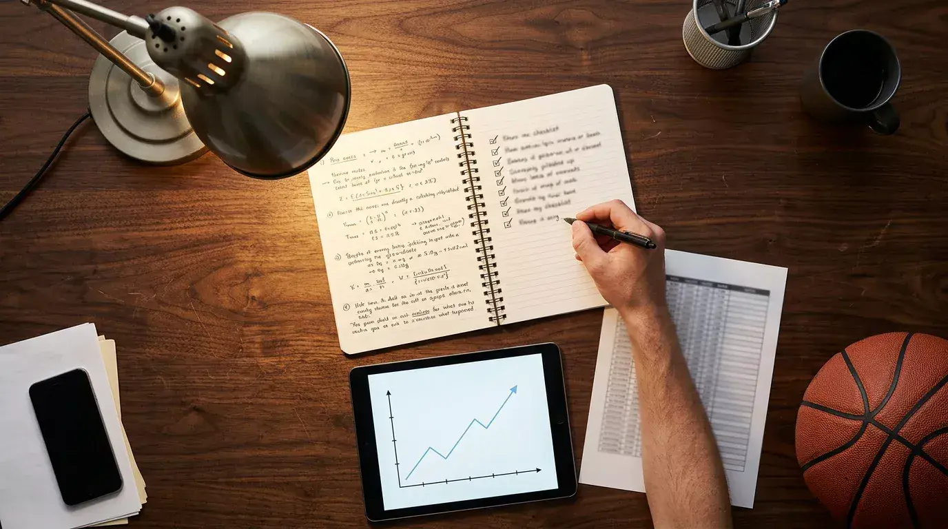 Planificación de estrategia de apuestas de baloncesto con notas y estadísticas
